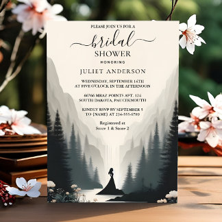 Invitation Rivière Pluie Nuage Smoky Mountain Fête des mariée