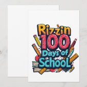 Invitation Rizzin 100 jours de l'école Gen Alpha Funny (Devant / Derrière)