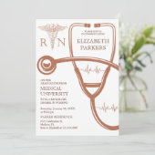 Invitation RN BSN Modern Nursing Graduation Party (Debout devant)