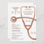 Invitation RN BSN Modern Nursing Graduation Party (Devant / Derrière)