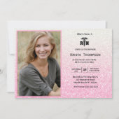 Invitation RN Graduation Party Photo Parties scintillant rose (Devant)