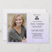 Invitation RN Graduation Party Photo Parties scintillant viol (Devant)