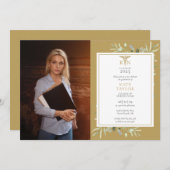 Invitation RN Infirmière en soins infirmiers Greenery Chic Go (Devant / Derrière)