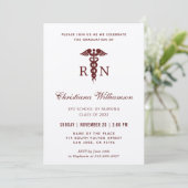 Invitation RN Infirmière inscrite Caduceus Graduation minimal (Debout devant)