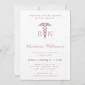 Invitation RN Infirmière inscrite Caduceus Graduation minimal (Devant)