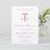 Invitation RN Infirmière inscrite Caduceus Graduation minimal (Debout devant)