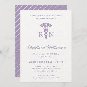 Invitation RN Infirmière inscrite Caduceus Graduation minimal