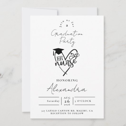 Invitation RN Nurse Graduation Party (Devant)