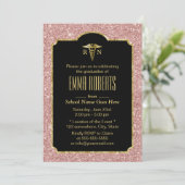 Invitation RN Nurse Graduation Party Moderne Rose Parties sci (Debout devant)