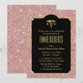 Invitation RN Nurse Graduation Party Moderne Rose Parties sci (Devant / Derrière)