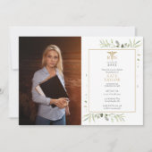 Invitation RN Nursing Graduation Watercolor Greenery Photo (Devant)