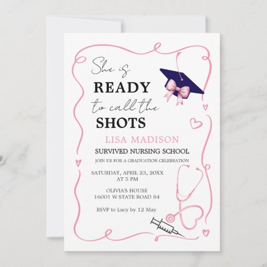 Invitation RN Soins infirmiers modernes Elle est prête à appe (Devant)