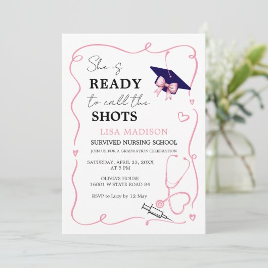 Invitation RN Soins infirmiers modernes Elle est prête à appe (Debout devant)