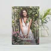 Invitation RN Soins infirmiers Rose Gold Floral Photo (Debout devant)