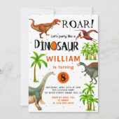 Invitation Roar Boys Dinosaur Anniversaire Jungle (Devant)