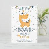 Invitation ROAR Dinosaur Anniversaire (Debout devant)