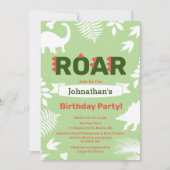 Invitation Roar Dinosaur & Jungle Foliage Anniversaire (Devant)