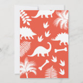 Invitation Roar Dinosaur & Jungle Foliage Anniversaire (Dos)