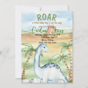 Invitation Roar est un Baby shower garçon