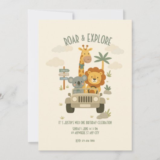 Invitation Roar & Explore – It's a Safari Birthday! (Devant)