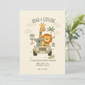 Invitation Roar & Explore – It's a Safari Birthday! (Debout devant)