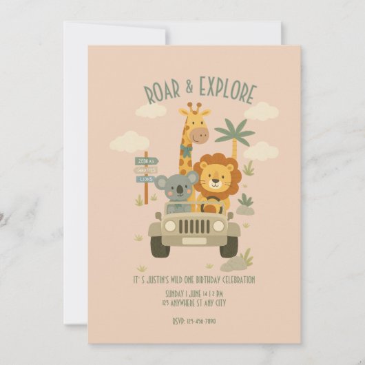 Invitation Roar & Explore – It's a Safari Birthday! (Devant)