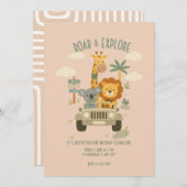 Invitation Roar & Explore – It's a Safari Birthday! (Devant / Derrière)