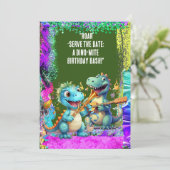 Invitation "Roar-Serve la Date : A Dino-Mite Birthday Bash !" (Debout devant)