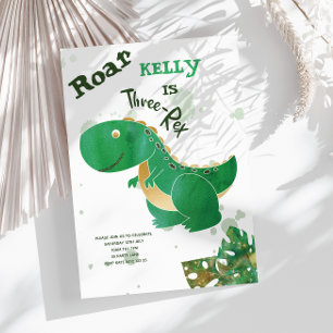 Invitation Roar, Trois Rex Cute Dinosaur
