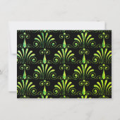 Invitation Roarin 20s Vert et Noir Art Déco Meurtre Mystère (Dos)