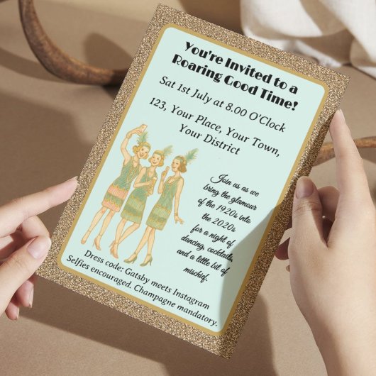Invitation Roaring 20's instagram party 1920's gatsby bash