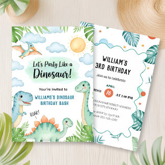 Invitation Roaring Dinosaur Birthday