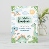 Invitation Roaring Dinosaur Birthday (Debout devant)