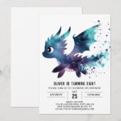 Invitation Roaring Dragon Anniversaire Personnalisé (Devant / Derrière)