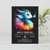 Invitation Roaring Dragon Birthday Personnalisable (Debout devant)