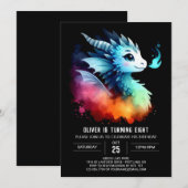 Invitation Roaring Dragon Birthday Personnalisable (Devant / Derrière)