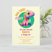 Invitation Roaring Good Times Dinosaur 1er anniversaire fête (Debout devant)