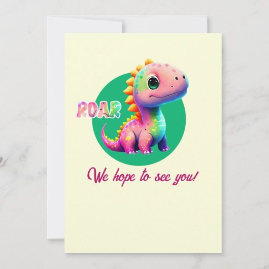 Invitation Roaring Good Times Dinosaur 1er anniversaire fête (Dos)