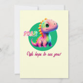 Invitation Roaring Good Times Dinosaur 4e fête d'anniversaire (Dos)