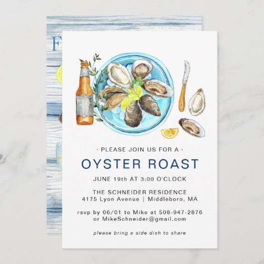 Invitation Roast d'huîtres d'été | Cuisson de fruits de mer e (Devant / Derrière)