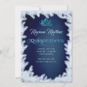 Invitation Robe à balle tirée en bleu hiver (Dos)