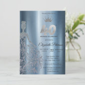 Invitation Robe à paillettes argentées, Diamants Bleus 40e An (Debout devant)
