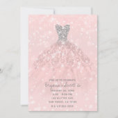 Invitation Robe à paillettes argentées rose pêche pour Sweet  (Devant)