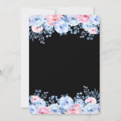 Invitation Robe à paillettes bleue fleurs roses (Dos)