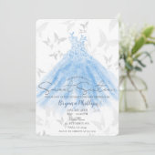Invitation Robe à paillettes bleues Danse Papillon Fête Sweet (Debout devant)