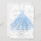 Invitation Robe à paillettes bleues Danse Papillon Fête Sweet (Devant)