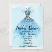 Invitation Robe à paillettes bleues et argentées Soirée de ma (Devant)