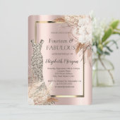Invitation Robe à paillettes Boho Fleurs 40e Anniversaire   (Debout devant)