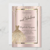 Invitation Robe à paillettes dorées 50e anniversaire (Devant)