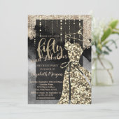 Invitation Robe à Paillettes Dorées Soirée 50ème Anniversaire (Debout devant)